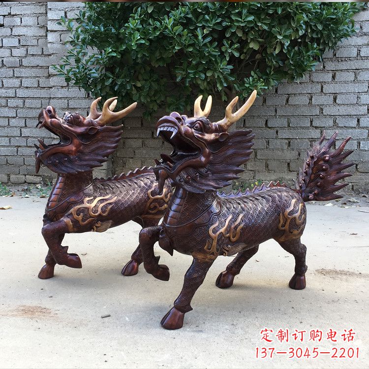 郑州送子麒麟铜雕塑