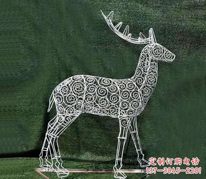 郑州铁艺不锈钢镂空梅花鹿雕塑
