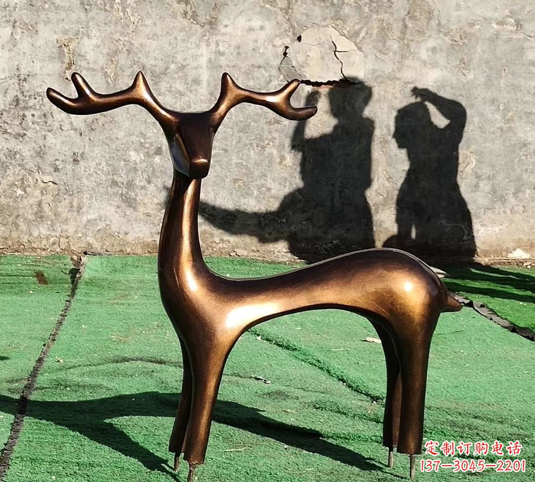 郑州铜雕抽象小鹿雕塑
