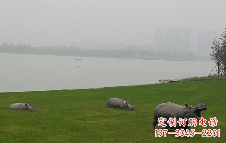 郑州铜雕河马公园动物雕塑