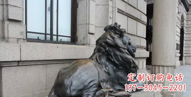 郑州铜雕汇丰卧姿狮子