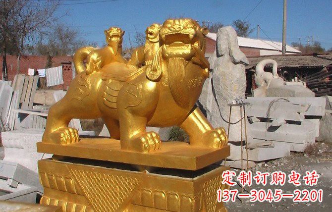郑州铜雕母子貔貅