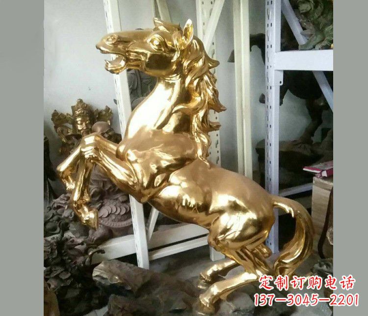 郑州铜雕商场招财动物马雕塑 (2)
