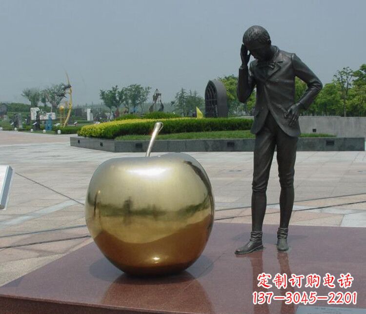 郑州铜雕西方人物和苹果