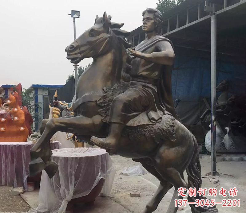 郑州铜雕现代骑马人物公园景观