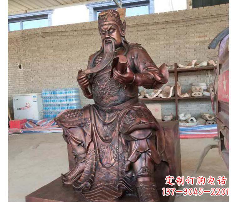 郑州铜雕镇宅关公寺庙神像雕塑摆件 (3)
