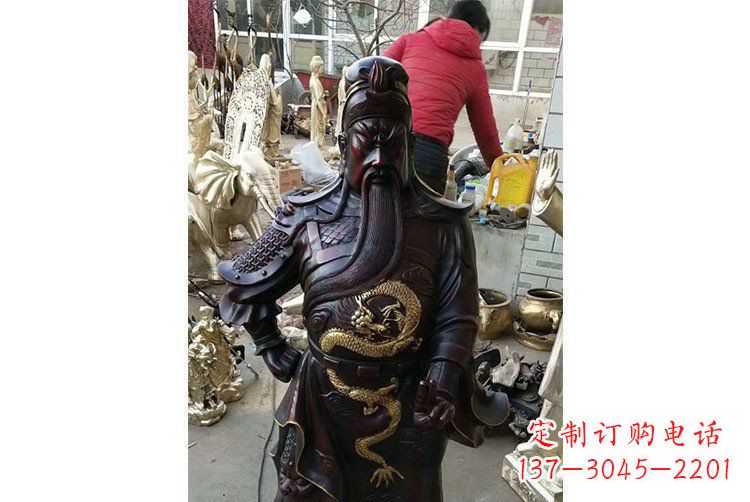郑州铜雕镇宅关公寺庙神像雕塑摆件 (4)
