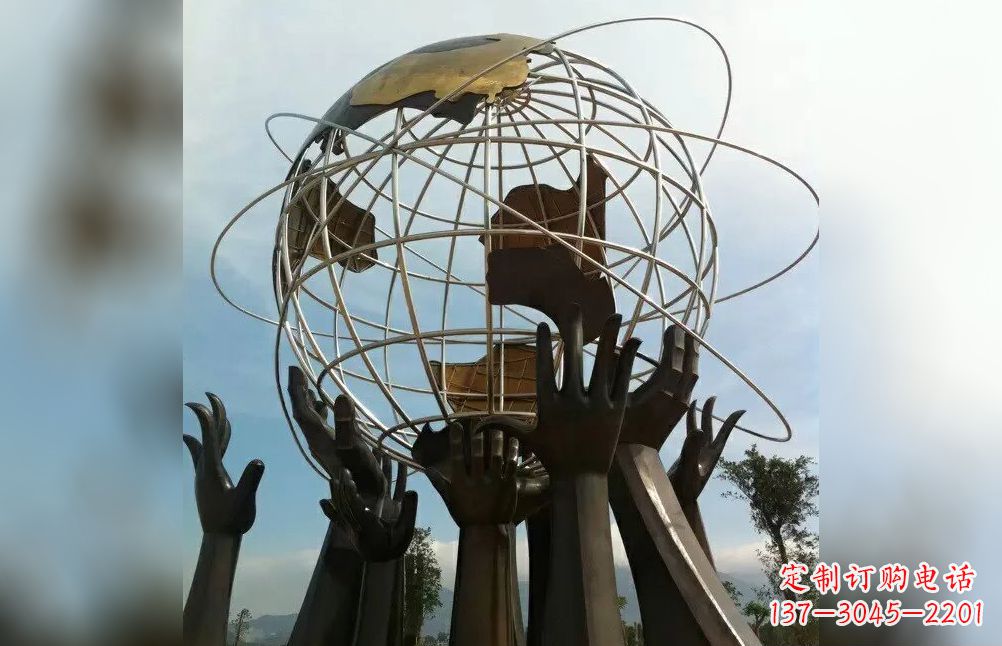 郑州托起地球不锈钢雕塑