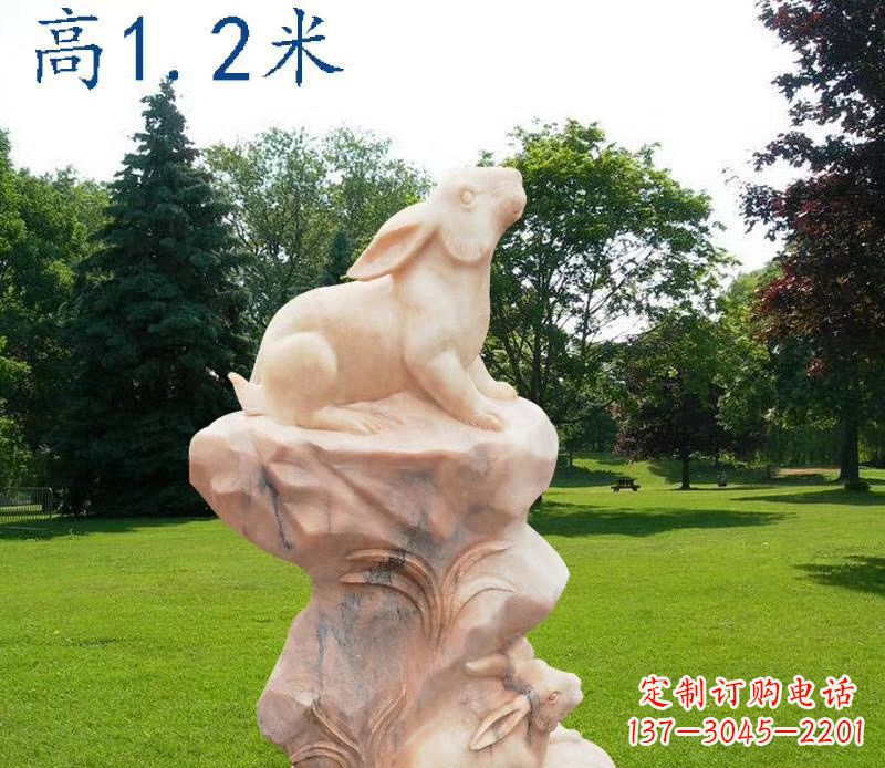 郑州晚霞红12生肖动物石雕
