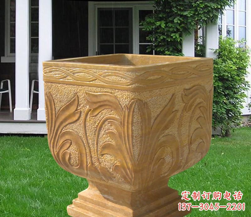 郑州晚霞红雕刻景观花盆雕塑
