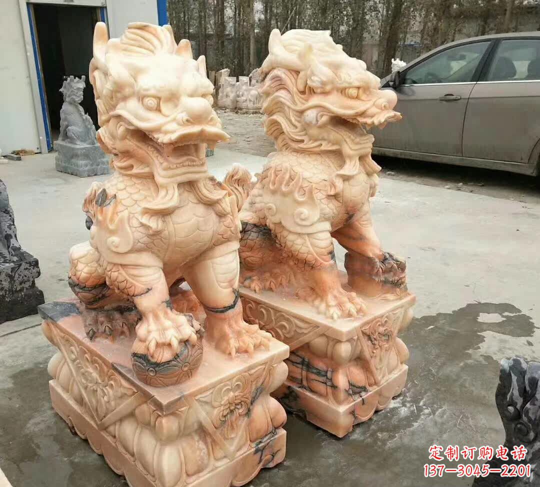 郑州晚霞红酒店麒麟门墩