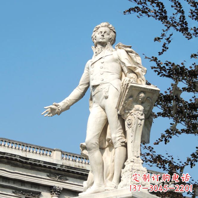 郑州维也纳古典乐派代表人物之莫扎特汉白玉石雕像