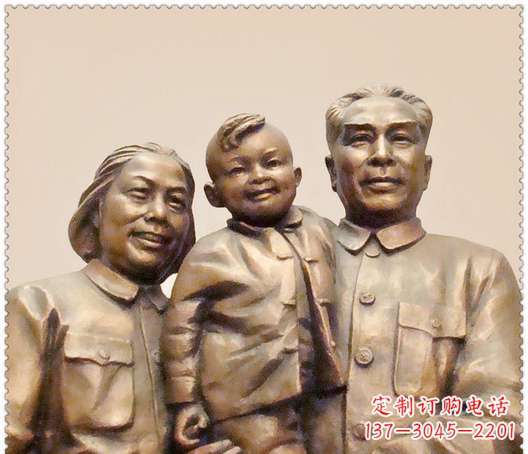 郑州伟人周恩来一家铜雕
