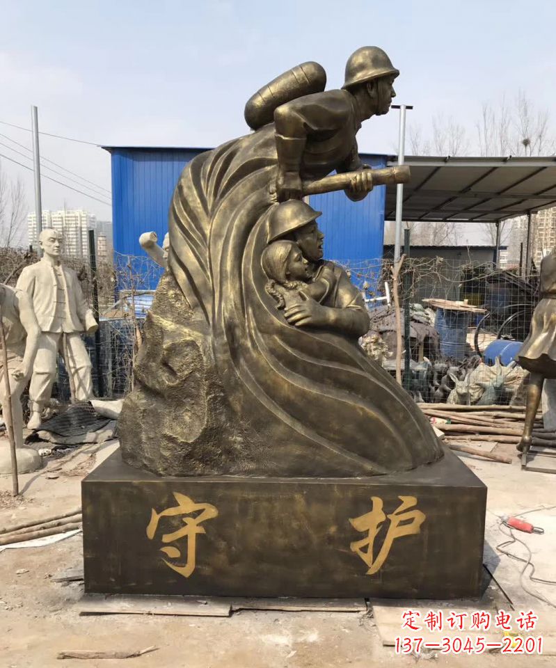 郑州消防员铜雕112