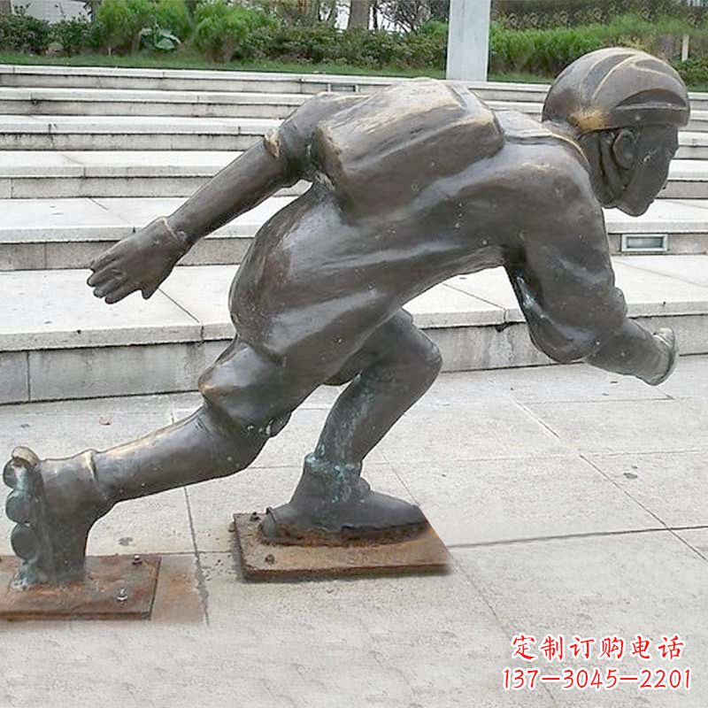 郑州小孩滑旱冰广场人物运动雕塑