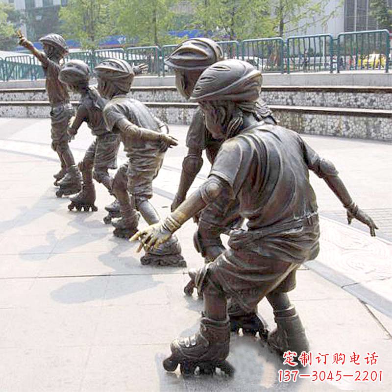 郑州小孩滑旱冰广场运动主题雕塑