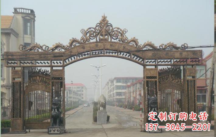 郑州小区不锈钢门口牌坊雕塑