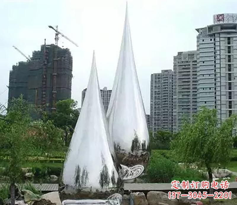 郑州小区不锈钢水滴雕塑