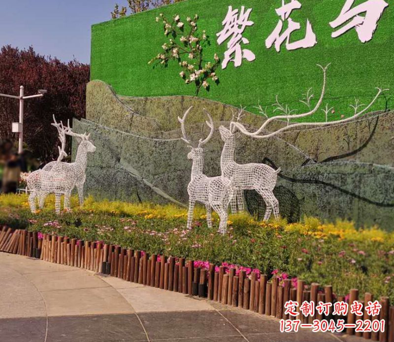 郑州小区景观不锈钢梅花鹿