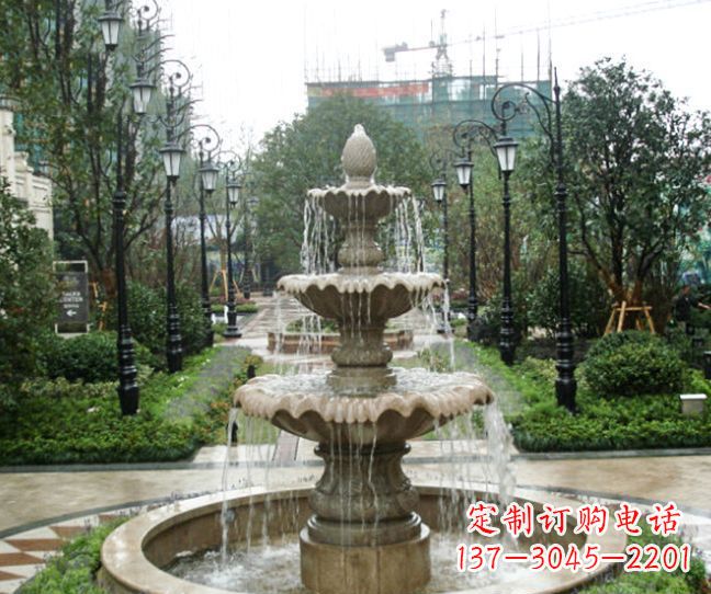 郑州小区景观大理石喷泉石雕 (4)