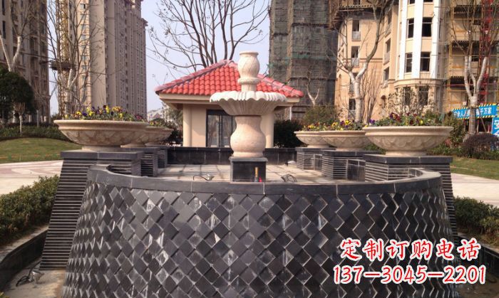 郑州小区景观大理石喷泉石雕 (3)
