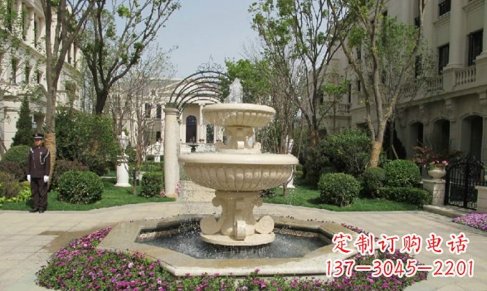 郑州小区景观大理石喷泉石雕 (7)