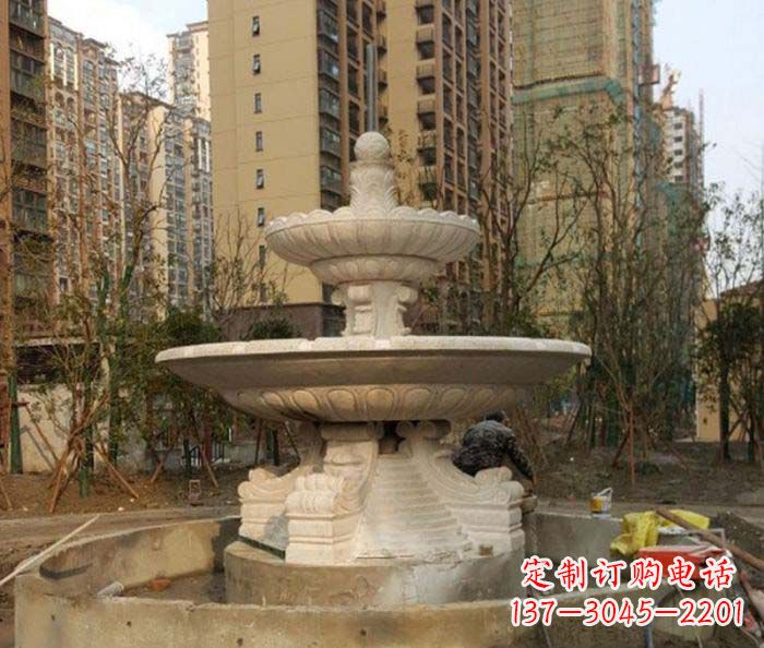 郑州小区景观大型喷泉石雕 (3)