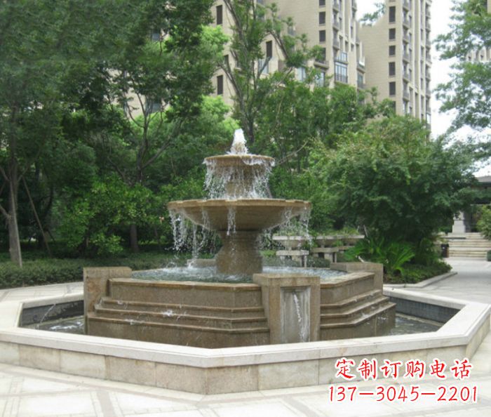 郑州小区景观大型喷泉石雕 (7)
