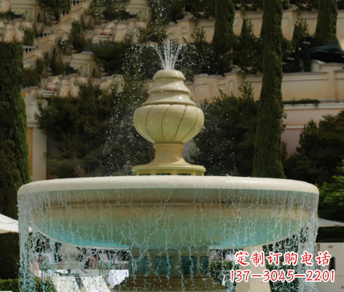 郑州小区景观多层喷泉石雕_2