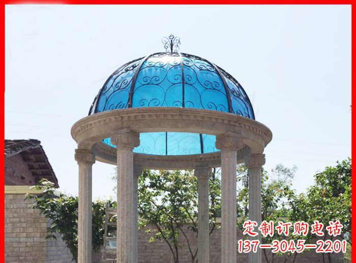 郑州小区欧式圆顶凉亭石雕_2