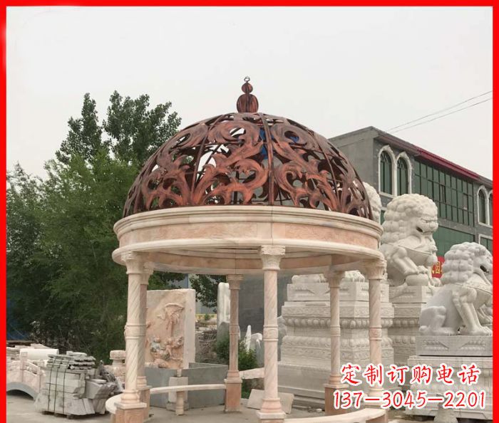 郑州小区欧式圆顶凉亭石雕_1