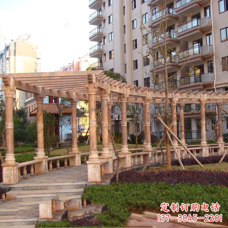 郑州小区石雕花架长廊