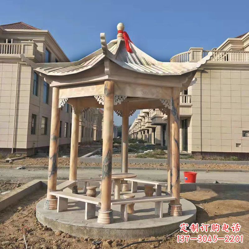 郑州小区庭院石雕凉亭