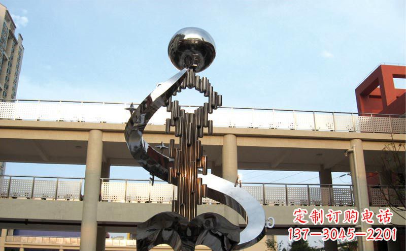 郑州校园不锈钢抽象钥匙和书籍雕塑