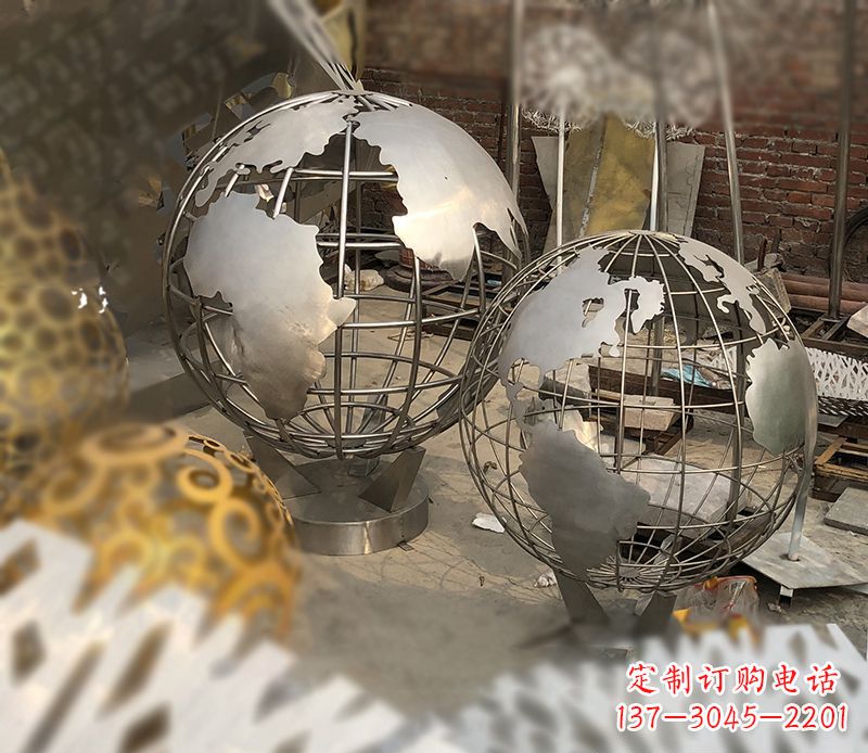 郑州校园不锈钢地球仪雕塑112