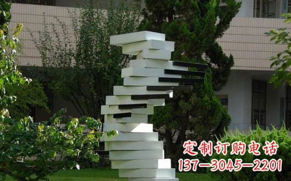 郑州校园不锈钢书本雕塑222