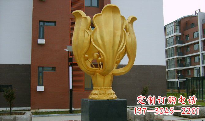 郑州校园不锈钢紫荆花雕塑