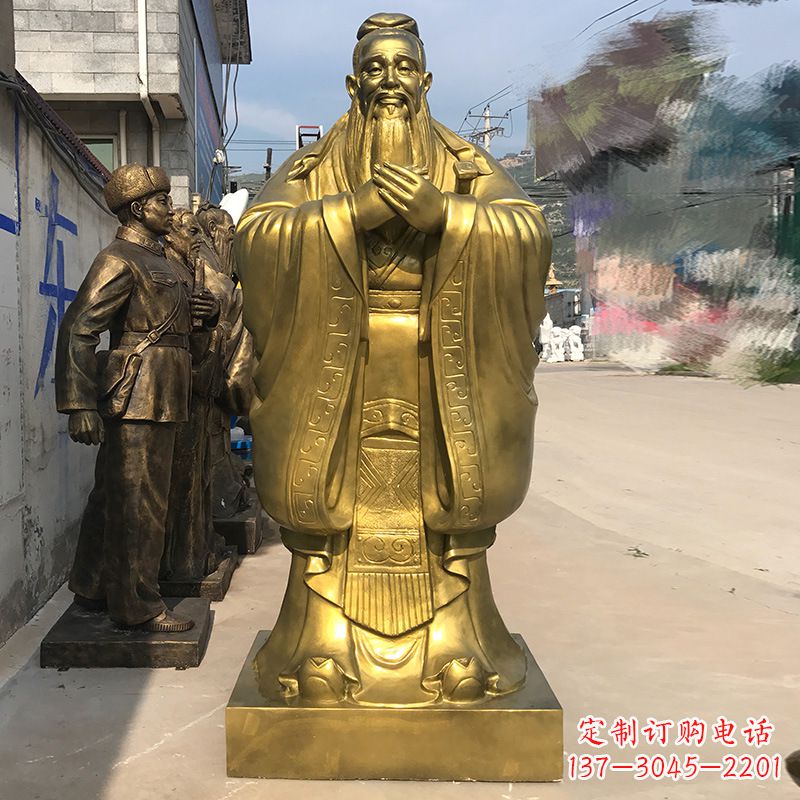 郑州校园孔子铜雕像