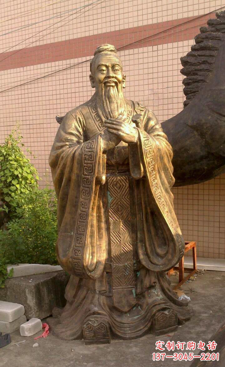 郑州校园孔子像人物铜雕