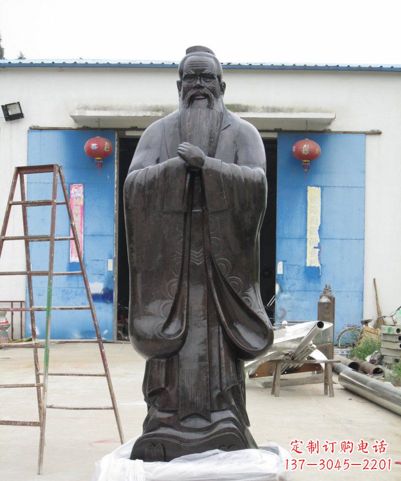 郑州校园老子古代名人铜雕