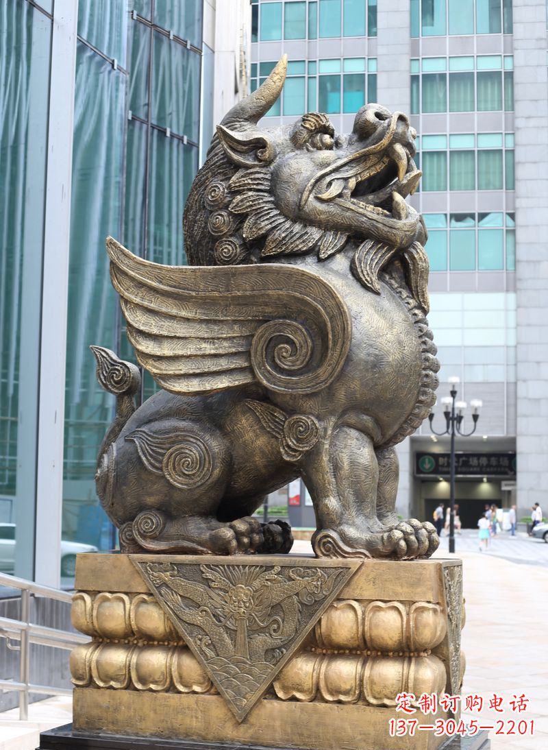 郑州獬豸法院独角兽铜雕
