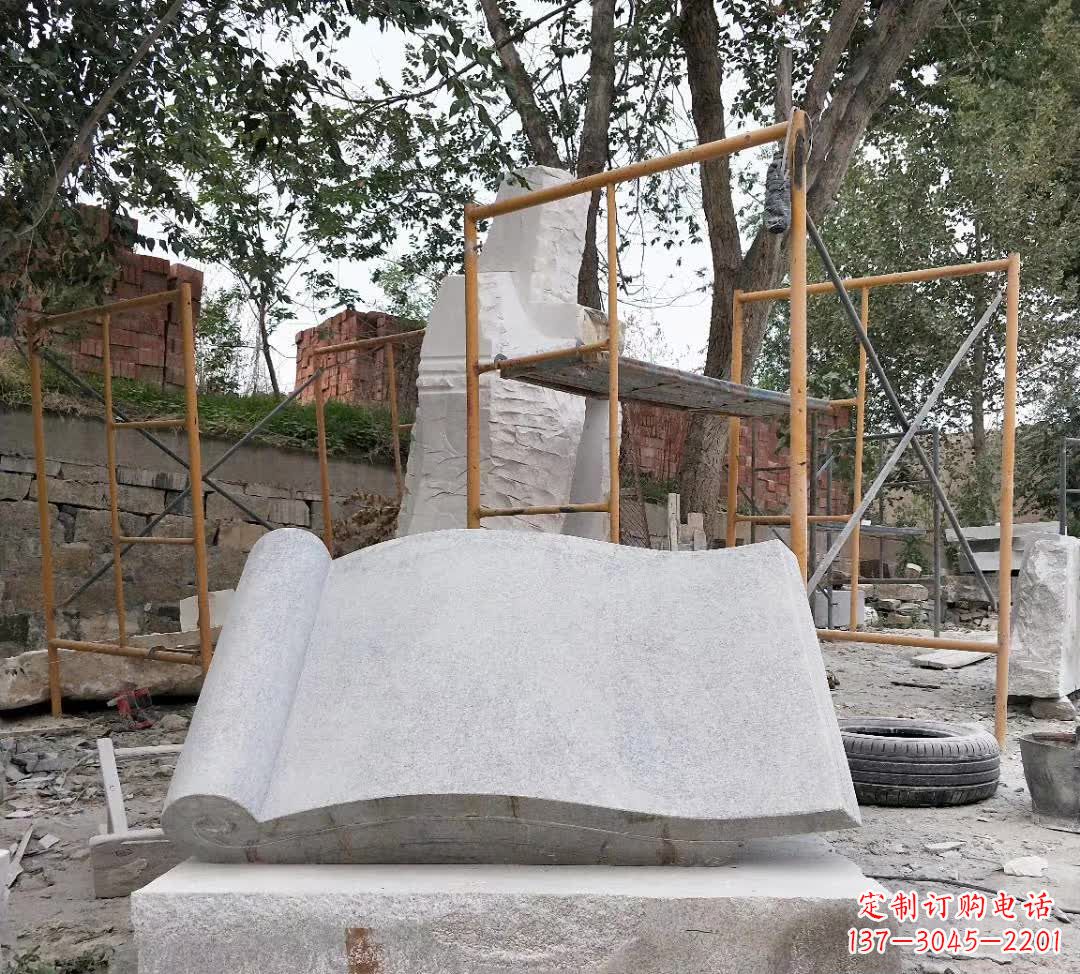 郑州学校无字书籍石雕