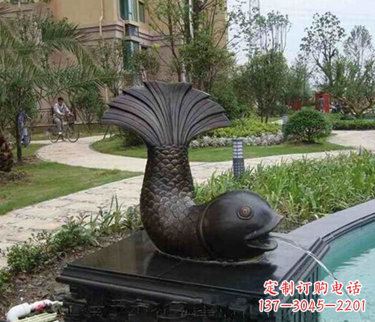 郑州鱼喷泉铜雕
