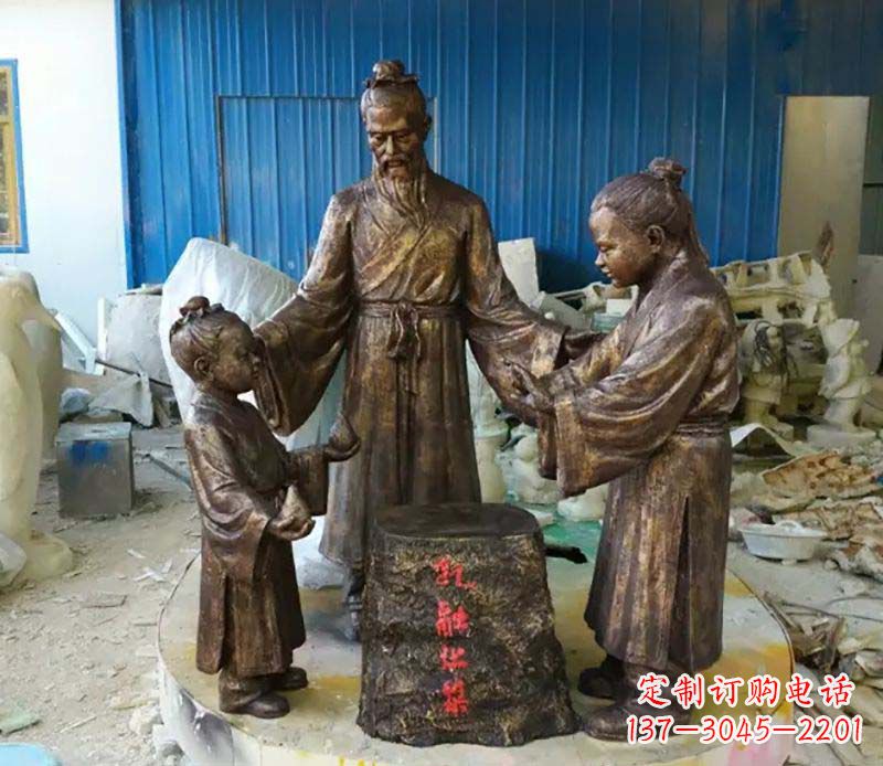 郑州寓言故事孔融让梨人物铜雕
