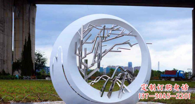 郑州园林不锈钢抽象树枝雕塑