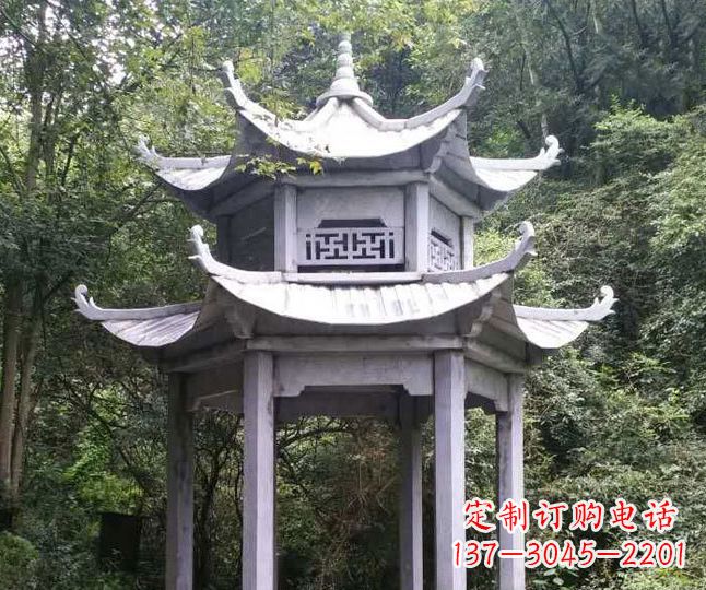 郑州园林仿古石凉亭景观石雕 (3)