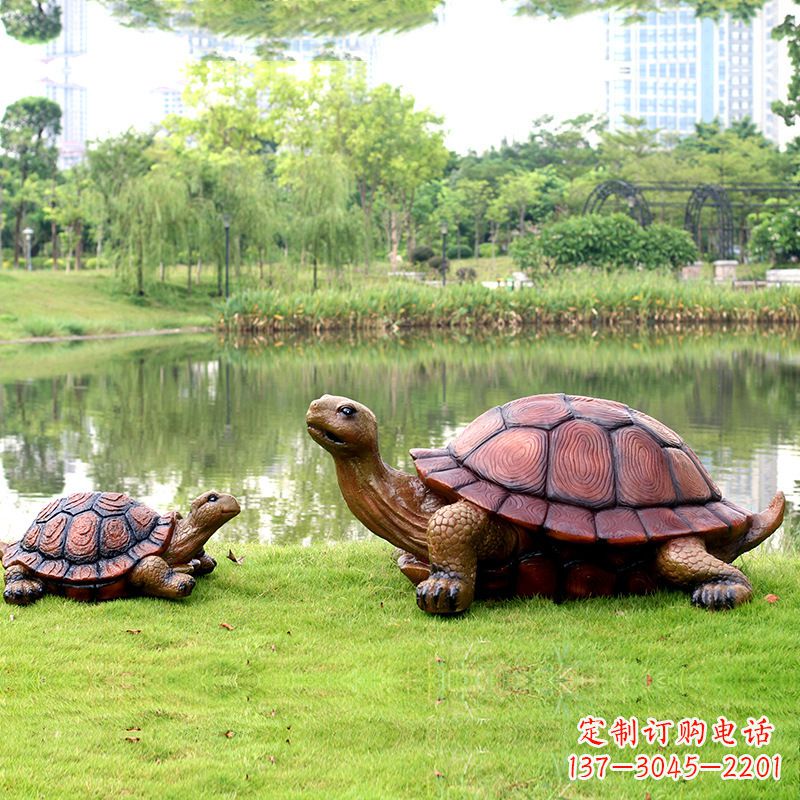 郑州园林仿真乌龟玻璃钢池塘湖泊水景雕塑摆件