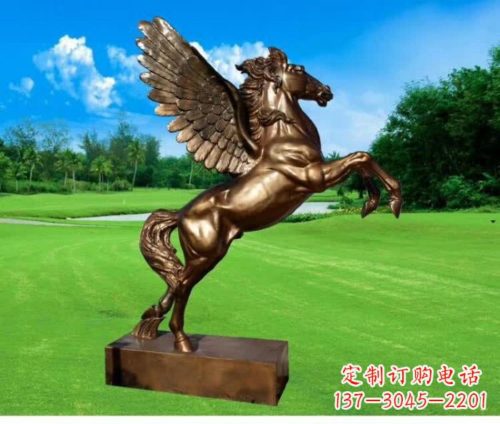 郑州园林飞马铜雕 (2)