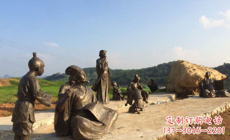 郑州园林古代人物和玩耍的小孩小品铜雕