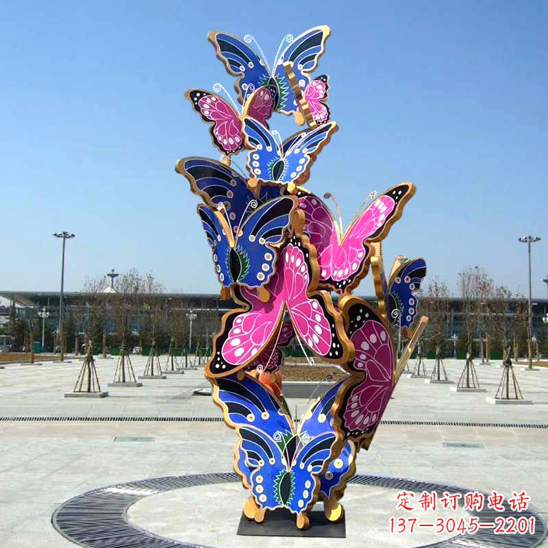 郑州园林广场蝴蝶不锈钢动物景观雕塑